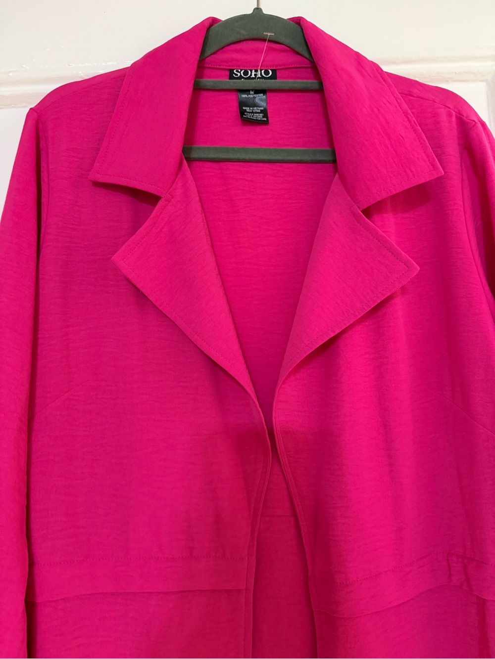 SOHO Women's Fuchsia Open Front Blazer